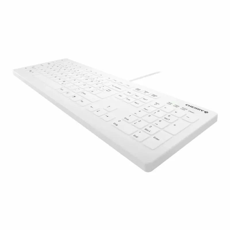 Pilno dydžio laido klaviatūra su aktyviais klavišais CHERRY AK-C8112 Medical USB QWERTZ 105 klavišai balta 1,8 m