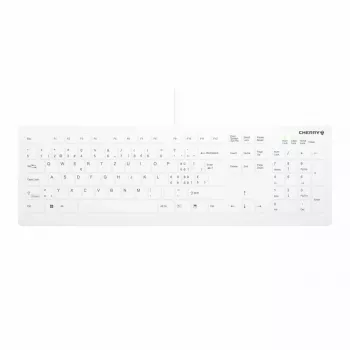 Pilno dydžio laido klaviatūra su aktyviais klavišais CHERRY AK-C8112 Medical USB QWERTZ 105 klavišai balta 1,8 m