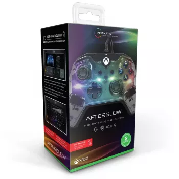 PDP Afterglow žaidimų pultas juodas mėlynas skaidrus USB Xbox One Series X S laidinis 2,4 m