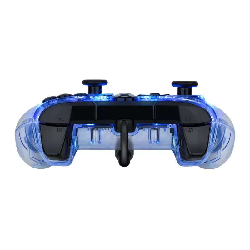 PDP Afterglow žaidimų pultas juodas mėlynas skaidrus USB Xbox One Series X S laidinis 2,4 m