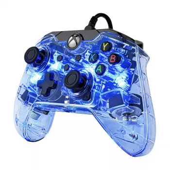 PDP Afterglow žaidimų pultas juodas mėlynas skaidrus USB Xbox One Series X S laidinis 2,4 m