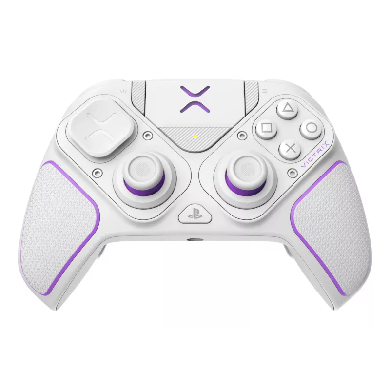 Žaidimų pultas VICTRIX 052-002-WH belaidis ir laidinis RF/USB, USB-C, 2000 mAh, PC/PS4/PS5, violetinė/balta