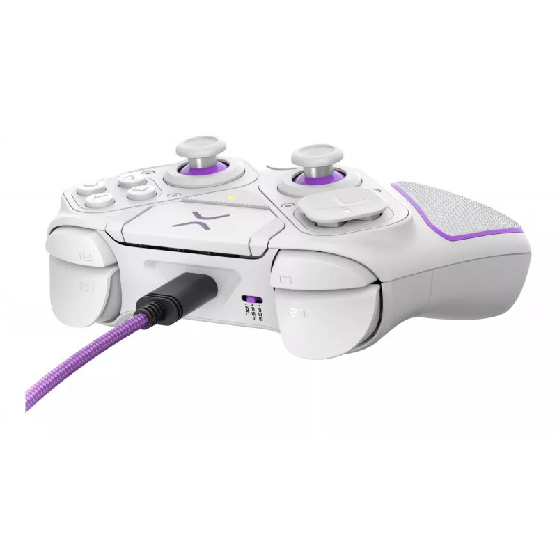 Žaidimų pultas VICTRIX 052-002-WH belaidis ir laidinis RF/USB, USB-C, 2000 mAh, PC/PS4/PS5, violetinė/balta