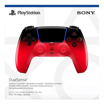 Valdiklis Sony DualSense, skirtas PlayStation 5 — Bluetooth/USB, baterija, juodas/raudonas, USB-C, 188×69×189 mm