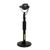 Stalinis mikrofoninis stovas Shure SH-DESKTOP1, apvalus metalinis pagrindas, 3/8 colio sriegis, aukštis 26,7–40,6 cm, juodas