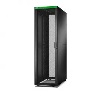 APC Easy Rack ER6282 42U 600x800 mm juodas su stogu, ratukais, kojelėmis, 4 laikikliais ir šoninėmis plokštėmis, be dugno