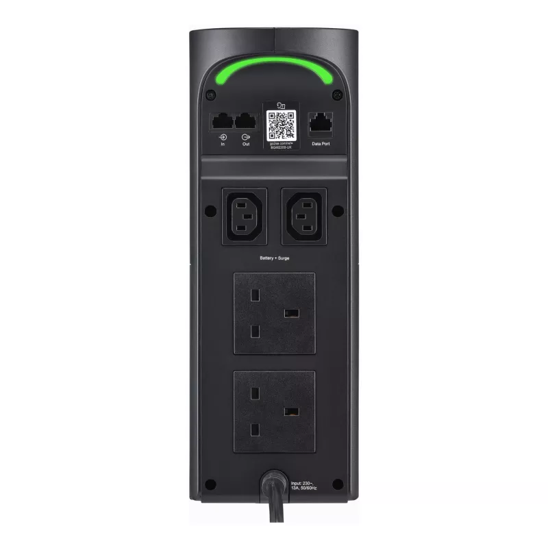 APC Back-UPS Pro Gaming BGM2200B-UK, 2200VA/1320W, bokštinis, 230V, 2x UK ir 2x IEC C13 lizdai, RGB šviesos, gryna sinusinė banga, Midnight (juoda)