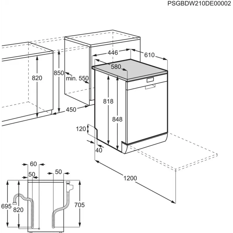 Elektrinis indaplovė Electrolux ESA42110SW laisvai pastatoma siaura 9 komplektai 47 dB