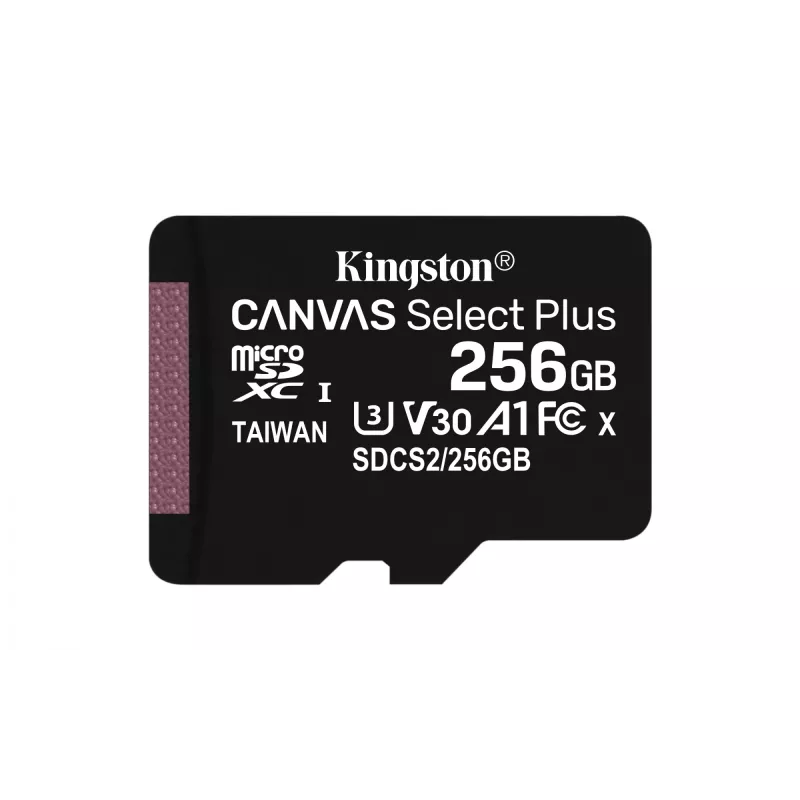 „Kingston Canvas Select Plus“ 256 GB MicroSDXC atminties kortelė + adapteris (A1, C10, 100R)