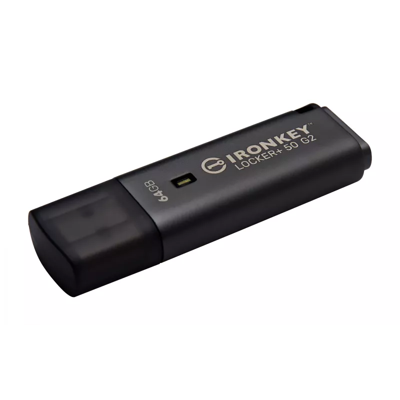 USB atmintukas KINGSTON IronKey Locker Plus 50 G2 64GB, USB Type-A, USB 3.2 Gen 1, AES-256, FIPS 197