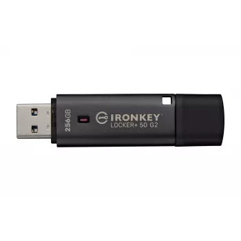 USB atmintukas KINGSTON IronKey Locker Plus 50 G2 256 GB, USB Type-A, USB 3.2 Gen 1, AES-256, FIPS 197
