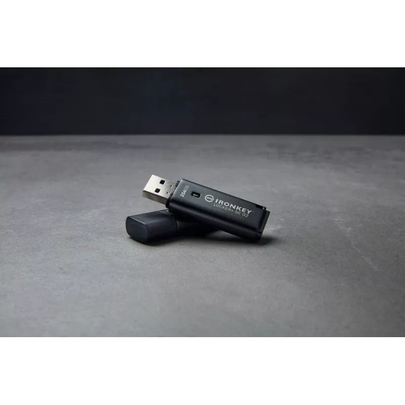 USB atmintukas KINGSTON IronKey Locker Plus 50 G2 256 GB, USB Type-A, USB 3.2 Gen 1, AES-256, FIPS 197