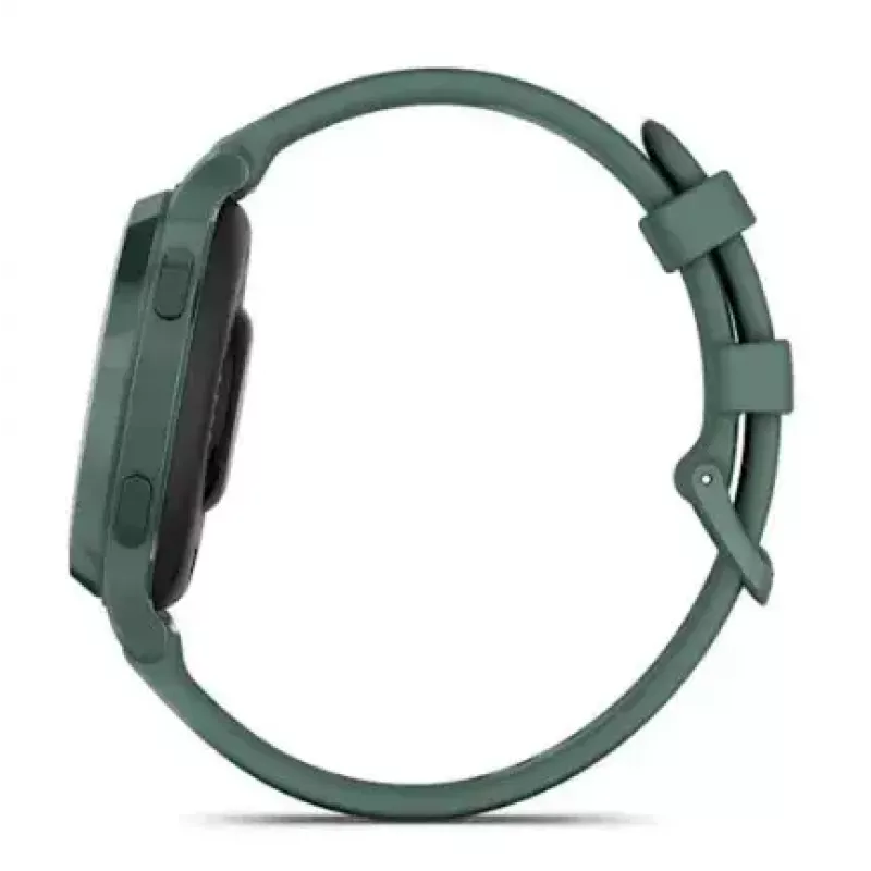 Išmanusis laikrodis GARMIN Lily 2 Active Green — 38 mm aliuminio korpusas, silikoninis dirželis, GPS, SpO2, 5 ATM, baterija 9 dienos