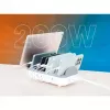 Manhattan 10 prievadų USB-C įkrovimo stotelė, 10x 20W, 200W, maitinimas iš tinklo (su US/EU/UK adapteriais)