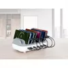 Manhattan 10 prievadų USB-C įkrovimo stotelė, 10x 20W, 200W, maitinimas iš tinklo (su US/EU/UK adapteriais)