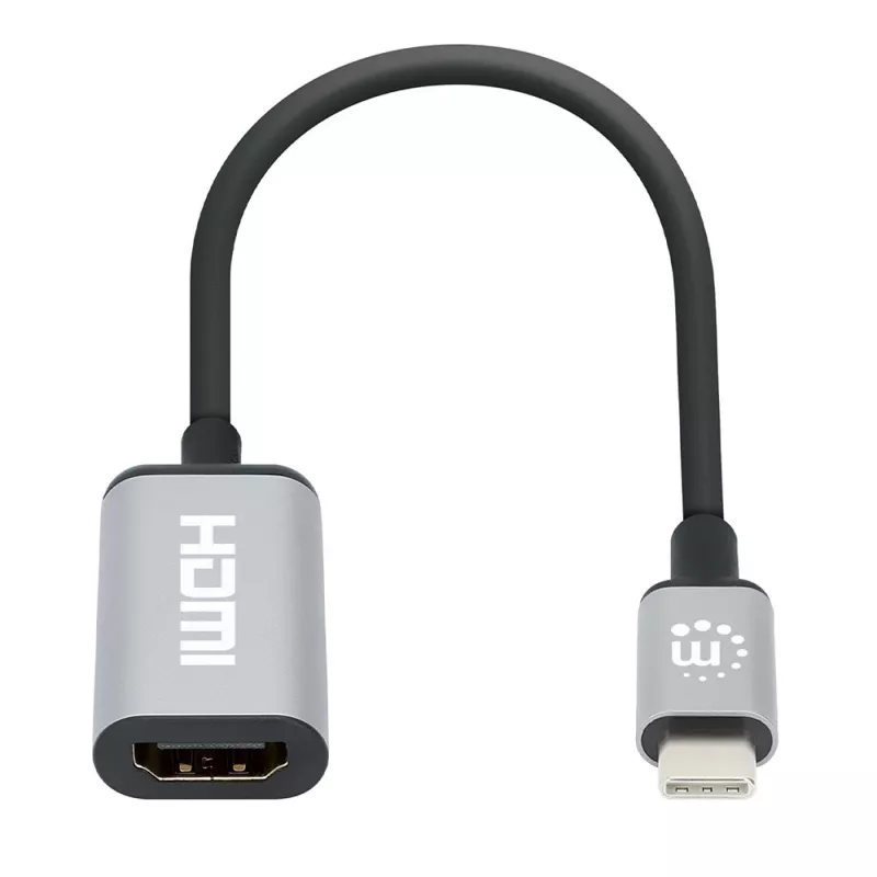Manhattan USB-C į HDMI laidas, 4K@60Hz, 5 Gbps (USB 3.2 Gen1), 15 cm, juodas, vyriškas į moterišką
