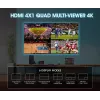 Manhattan 4K 4 prievadų HDMI multiviewer jungiklis, 4 įėjimai į vieną ekraną, 4k@30Hz, keli rodymo režimai, įskaitant paveikslėlyje paveikslėlį ir dvigubą/keturgubą ekraną, mygtukas arba nuotolinio valdymo pultas, 3,5 mm ir Toslink garsas, juodas, 3 metų 