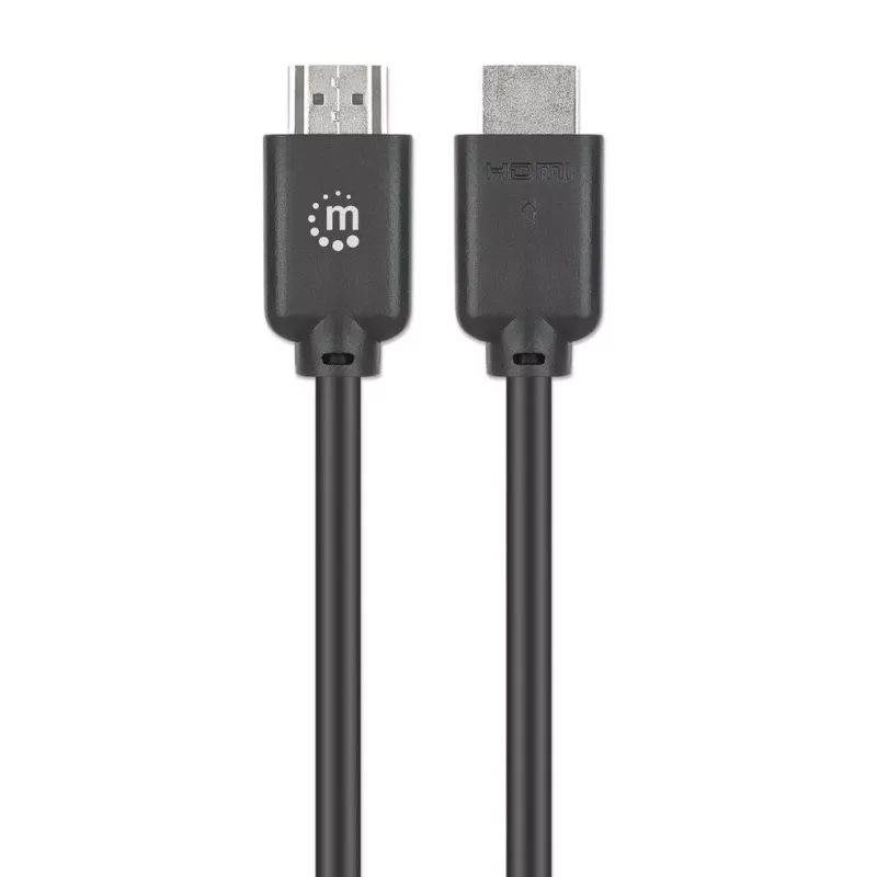 Manhattan HDMI 4K@60Hz laidas su Ethernet, 10 m, tinka VISIEMS 4K ir 1080p/HD naudojimui – atnaujinkite dabar arba turėkite atsargoje, Kištukas į kištuką, Juodas, Ultra HD 4k x 2k, Viso gyvenimo garantija, Premium High Speed