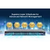 Intellinet 54 prievadų L3 valdomas PoE+ jungiklis su 48 Gigabit eterneto prievadais ir 6 SFP+ jungtimis