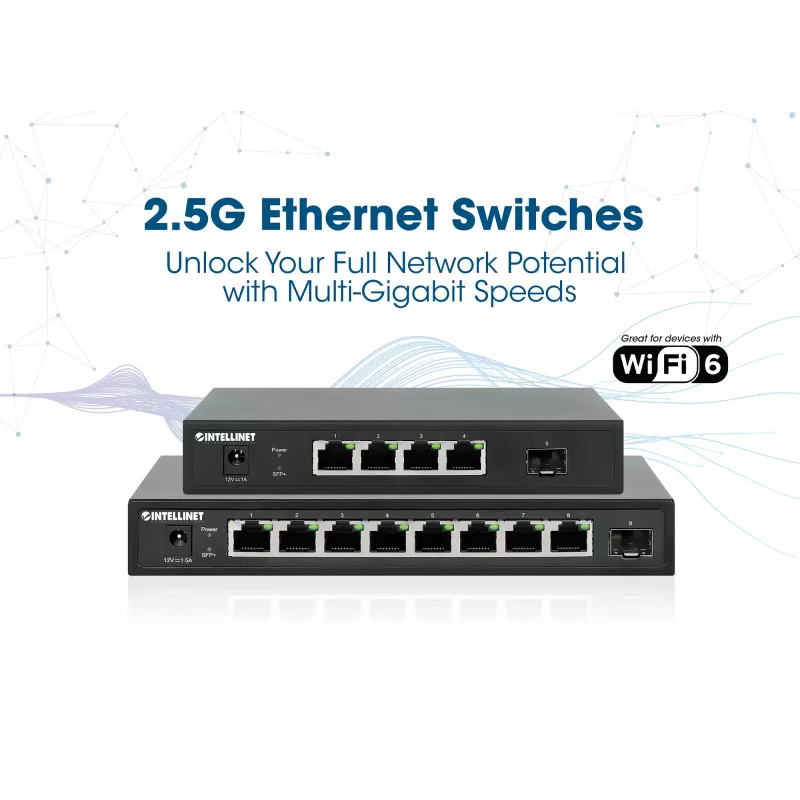 Intellinet 9 Portų Switch 8 x 2.5G Ethernet Prievadai ir 1 SFP+ Uplink