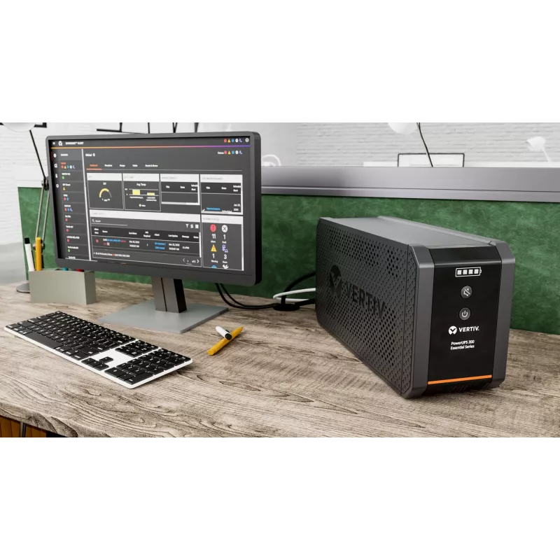 Vertiv PowerUPS 200 Essential PSA6E-600IT-SCH, 600VA/315W, linijinis-interaktyvus UPS, 0.6 kVA, 315 W, sinusinė, 140 V, 290 V