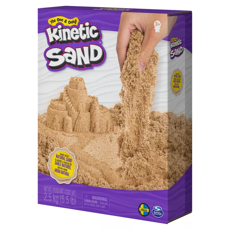 Kinetic Sand 5.5lbs (2.5kg) natūraliai rudos spalvos sensorinis smėlis vaikams nuo 3 metų