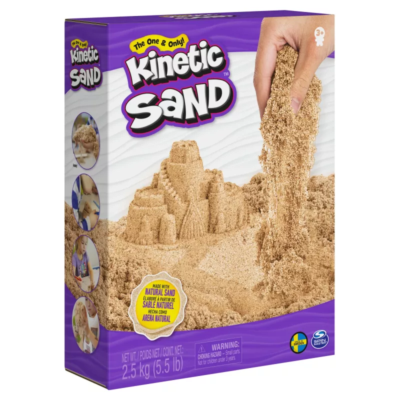 Kinetic Sand 5.5lbs (2.5kg) natūraliai rudos spalvos sensorinis smėlis vaikams nuo 3 metų