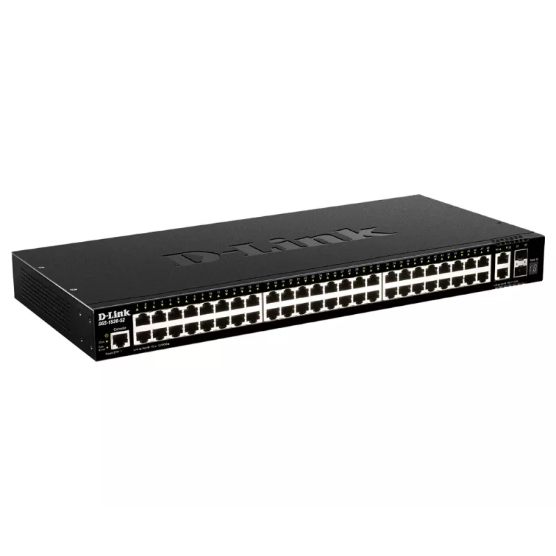 D-Link 48 prievadų Gigabit tvarkomas jungiklis su 2 x 10GBase-T ir 2 x 10G SFP+ prievadais