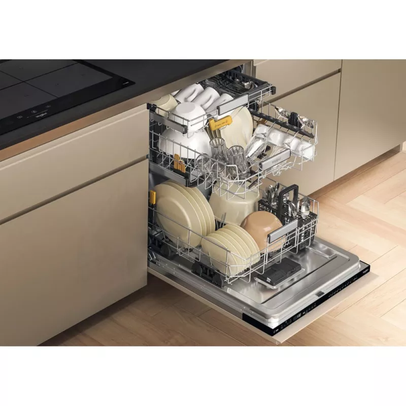 Whirlpool WH8IC15B4M6LHC0 visiškai įmontuojama indaplovė, 15 komplektų