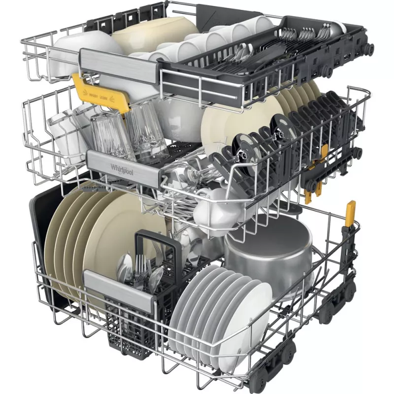 Whirlpool WH8IC15B4M6LHC0 visiškai įmontuojama indaplovė, 15 komplektų