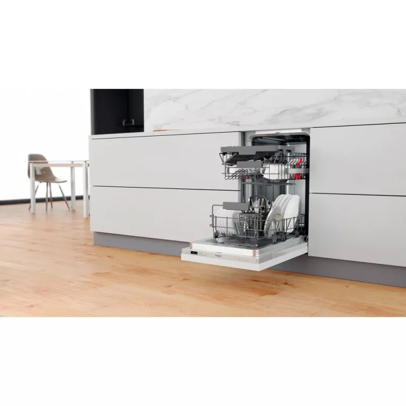 Whirlpool WSIC 3M27 C visiškai įmontuojamas siauras indaplovė 10 komplektų