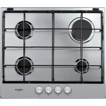 Whirlpool TGML 650 IX nerūdijančio plieno įmontuojama dujinė kaitlentė, 58 cm, 4 zonos