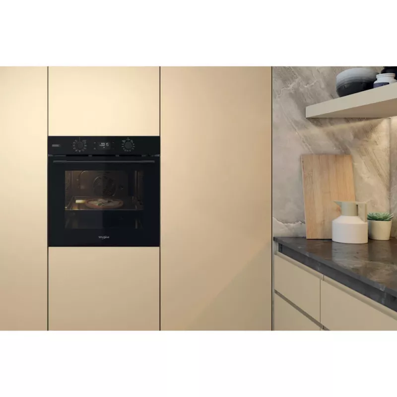 Whirlpool OMSK58RU1SB 71 L Juoda įmontuojama elektrinė orkaitė