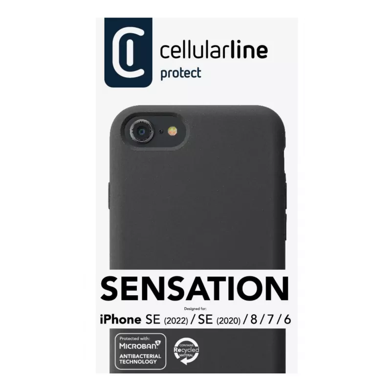 Cellularline Sensation – minkšto prisilietimo silikoninis dėklas, skirtas iPhone SE (2022)/SE (2020)/8/7/6