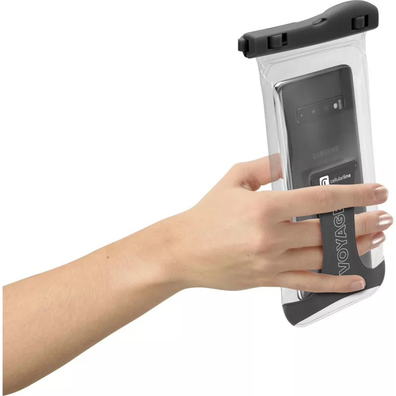 Cellularline Voyager Universal vandeniui atsparus telefono dėklas, 80 x 165 mm, juodas