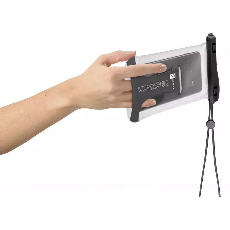Cellularline Voyager Universal vandeniui atsparus telefono dėklas, 80 x 165 mm, juodas
