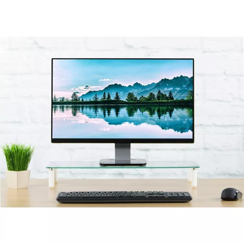 Techly Universalus stalinis monitoriaus pakėlimo stovas, laisvai pastatomas, 20 kg, 33 cm (13 colių), 81,3 cm (32 colių), permatomas