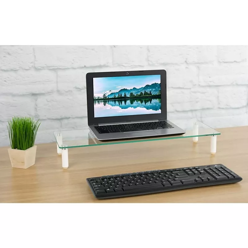 Techly Universalus stalinis monitoriaus pakėlimo stovas, laisvai pastatomas, 20 kg, 33 cm (13 colių), 81,3 cm (32 colių), permatomas