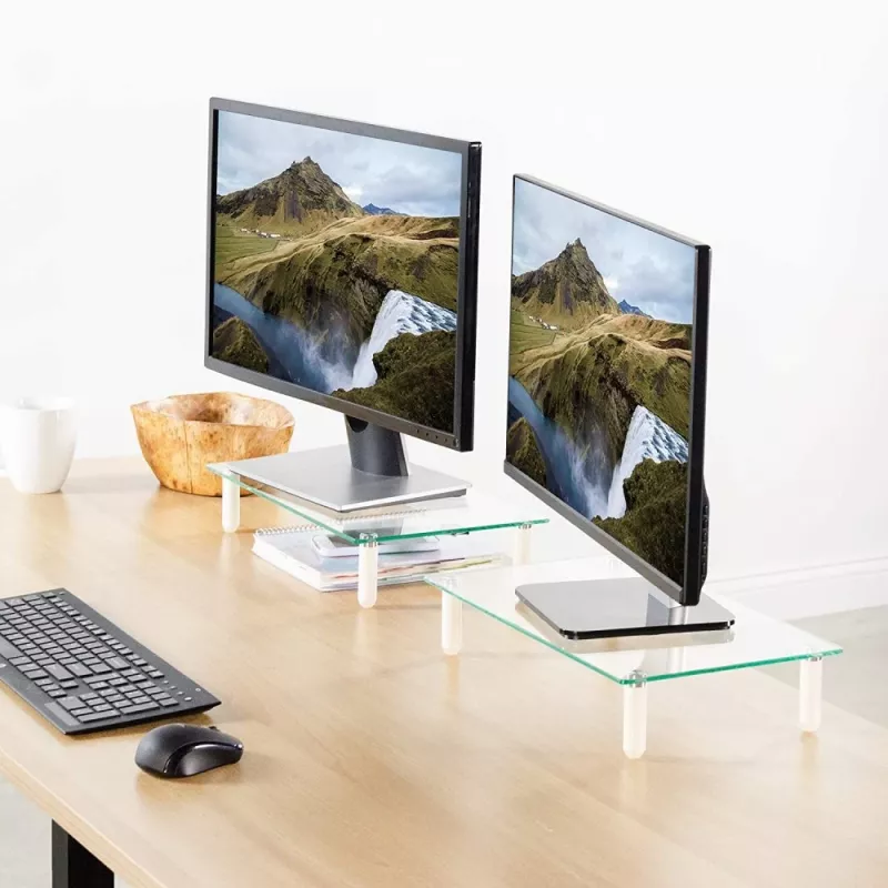Techly Universalus stalinis monitoriaus pakėlimo stovas, laisvai pastatomas, 20 kg, 33 cm (13 colių), 81,3 cm (32 colių), permatomas