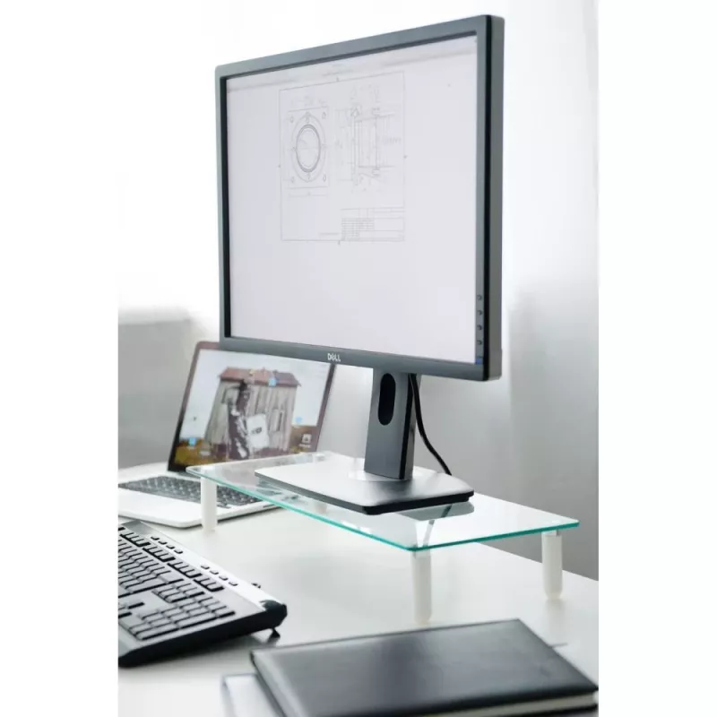 Techly Universalus stalinis monitoriaus pakėlimo stovas, laisvai pastatomas, 20 kg, 33 cm (13 colių), 81,3 cm (32 colių), permatomas