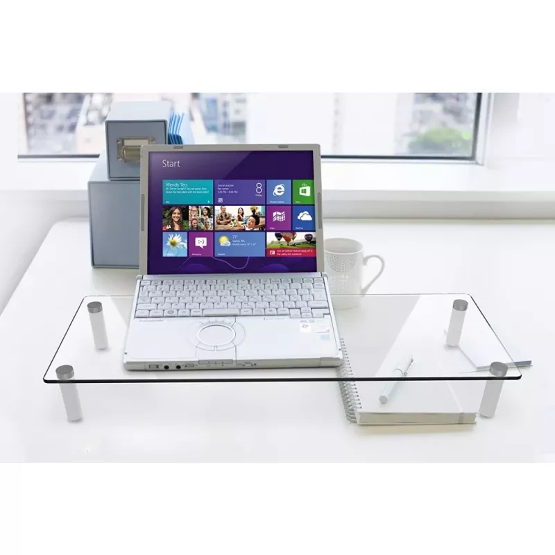 Techly Universalus stalinis monitoriaus pakėlimo stovas, laisvai pastatomas, 20 kg, 33 cm (13 colių), 81,3 cm (32 colių), permatomas