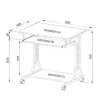 Techly kompaktiškas stalas kompiuteriui su ratukais ICA-TB 3791A, MDF/stiklas, vyšninė spalva