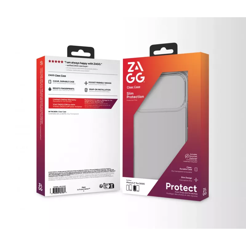 ZAGG Clear Case Apple iPhone 17 Pro permatomas dėklas