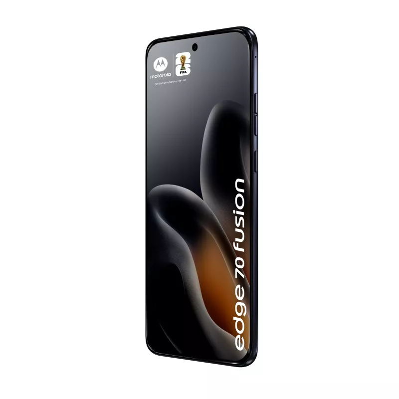 Išmanusis telefonas Motorola edge 70 fusion — 6,78 colio AMOLED, Snapdragon 7s Gen 3, 8 GB RAM, 256 GB, 5200 mAh, Dual SIM, Android 16 (Juoda)
