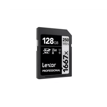 „Lexar Professional 1667x“ SDXC UHS-II 128 GB (LSD128CB1667) – greita SD kortelė 4K vaizdo įrašams