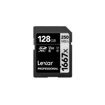 „Lexar Professional 1667x“ SDXC UHS-II 128 GB (LSD128CB1667) – greita SD kortelė 4K vaizdo įrašams
