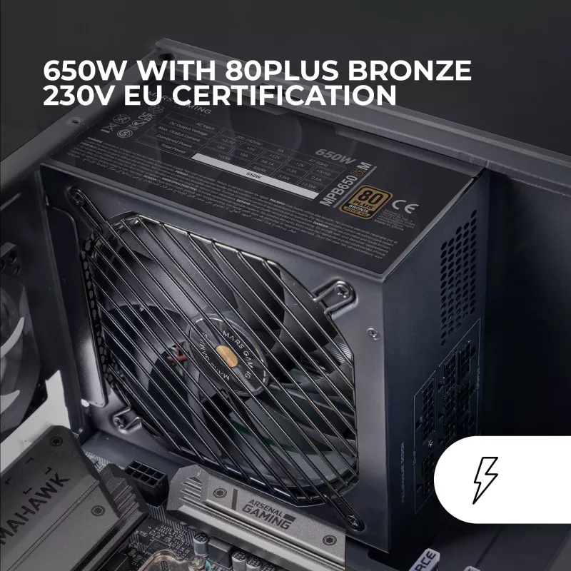 Mars Gaming MPB650SIM maitinimo blokas 650 W 24-pin ATX ATX juodas