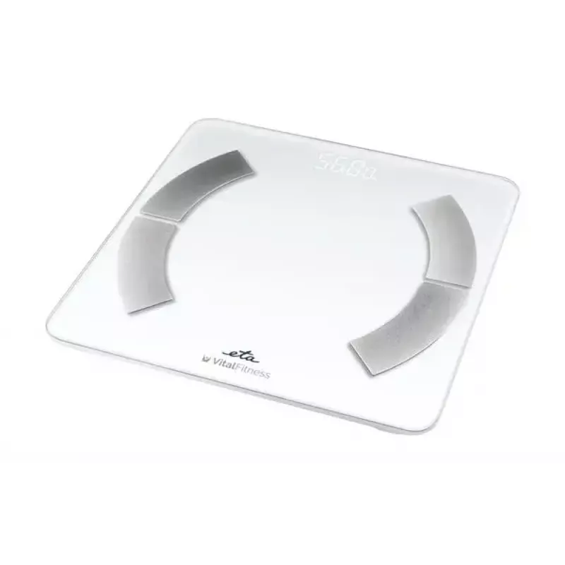 Svarstyklės ETA ETA277990000 – baltos, kvadratinės, 180 kg, 100 g tikslumo
