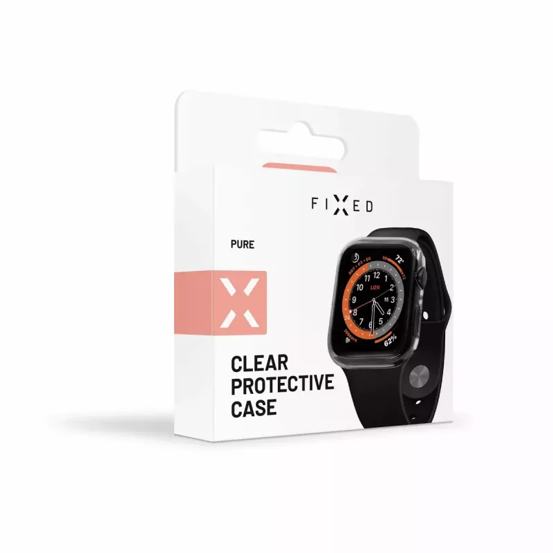 FIXED apsauginis stiklas Apple Watch 44 mm, polikarbonatas, skaidrus, viso rėmelio dengimas
