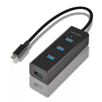 Axagon HUE-S2C USB 3.2 Gen 1 tipo A 4 prievadų sąsajų šakotuvas 5000 Mbit/s juodas